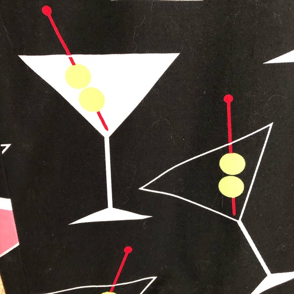 Cotton Martini Cocktail Print Pants - Waist 32 - Picture 7 of 11